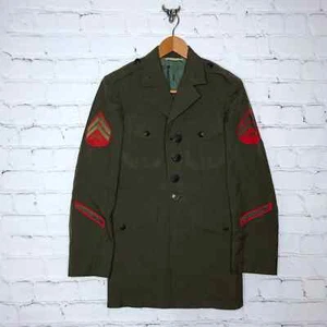 Vintage 80's Green US Marine's Dress Coat by Defense Personnel Support Center - Picture 1 of 9