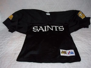 NUEVA CAMISETA DE FÚTBOL AMERICANO DE LA NFL CON LOGOTIPO DE ORLEANS SAINTS EQUIPO MAJESTUOSA MALLA NIÑOS TALLA PEQUEÑA - Imagen 1 de 7
