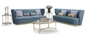 Design Luxus Couch 3 Sitzer Polster Sofa - Italienische Stil Wohnzimmer Möbel - Bild 1 von 8