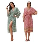 Womens Swimsuit Cover Coverups Loose Floral Print Swimwears Cardigan