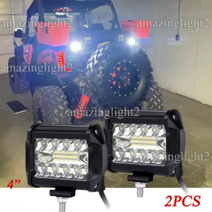 2pcs 4" inch LED Work Light White Cube Pods Fog Lamp Fit Can-am X3 RZR UTV ATV - Picture 1 of 12