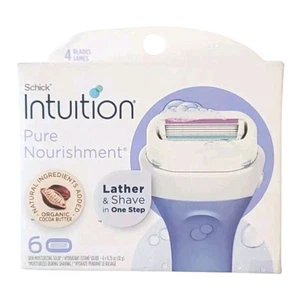 Schick Intuition Pure Nourishment 6 Pack Razor Refill Replacement Cartridges - Picture 1 of 10