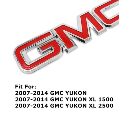 Front Grille Emblem 2007-2014 For Yukon XL Red Chrome Nameplate Badge 15126352 - Изображение 1 из 4
