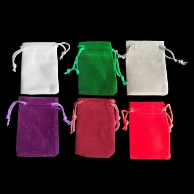 10X Small Gift Bag Velvet Cloth Drawstring Bag Jewelry Ring Pouch Wedding Favors - image 1 of 4