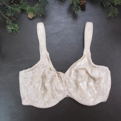 Wacoal Bra Womens 34DDD Beige Lace Underwire Full Coverage Floral Style 85567 - Image 1 of 4