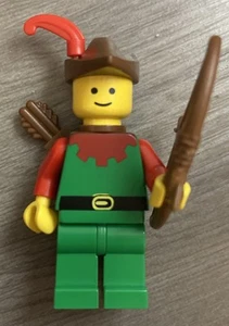 LEGO Castle: Forestmen MINIFIGURE Vintage Brown Collar Red Plume - Picture 1 of 4