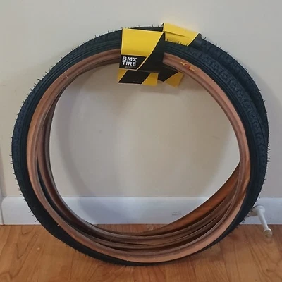 GT LP-5 20" x 1,75" BMX Fahrrad Skinwall Reifen - SCHWARZ mit TAN SKINWALL (PAAR) - Bild 1 von 4