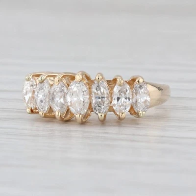 0.87ctw Marquise Diamond Ring 14k Yellow Gold Stackable Wedding Size 4.75 - Image 1 of 4
