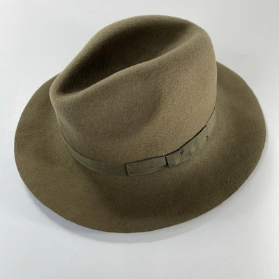 Yellow 108 Fedora Hat Size (S) Olive Green  Retro New - Image 1 of 4