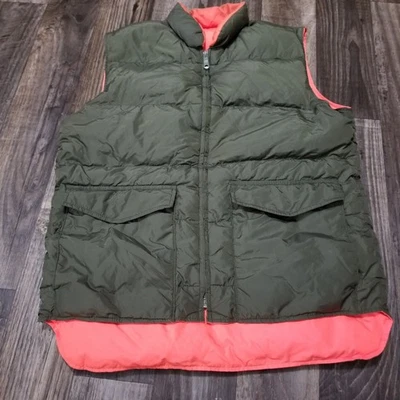 Vintage Sears Puffer Vest Mens M Green Down Full Zip Reversible Hunting Pockets - Image 1 of 4