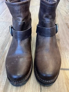 Stivaletti Frye Bootie donna taglia 5,5 M marroni alla caviglia in pelle - Foto 1 di 10
