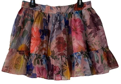 Falda corta floral de gasa Mi Ami para Francesca’s talla L capas volantes Fairycore  Foto 1 de 4