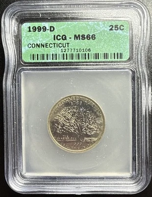 1999-D Washington State Quarter Connecticut MS67 ICG - Image 1 of 4