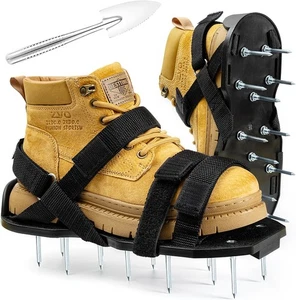 Lawn Aerator Shoes Free-Installation Grass Aeration with Black - Picture 1 of 7