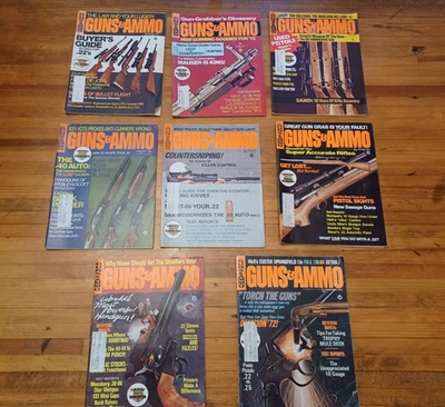 Vintage Lot of 8 70s Guns & Ammo Annual Magazines 1972 Foto 1 de 4