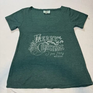 Camisa Judith March Mujer M Verde Feliz Navidad Tú Sucio Animal Camiseta Fiesta - Imagen 1 de 7