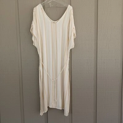 Billabong Sandy Shored Midi Playa Cubrir Rayas Corbata Cintura Abertura Lateral Talla S  Foto 1 de 4