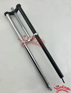 BLACK & CHROME TRIPLETREE CHOPPER BICYCLE FORK 1" THREADED LOWRIDER CRUISER BIKE - Picture 1 of 4