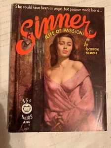 SINNER Gordon Semple 1st Print 1953 Croydon 103 RUDY NAPPI GGA SEXY Negligee Cov - Bild 1 von 12