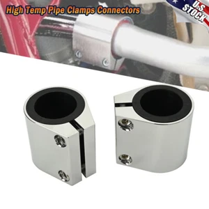 2x Billet Aluminum 1' Exhaust Clamps Connectors for Yamaha Banshee 1987-2006 350 - Picture 1 of 10