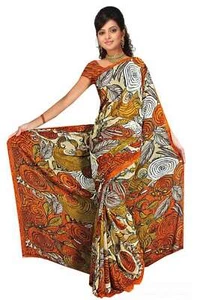 Diya Georgette Printed Casual Saree Sari Bellydance fabric - Picture 1 of 1