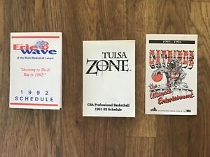 Assorted Lot of 3 Minor League Professional Basketball Pocket Schedules 1990's