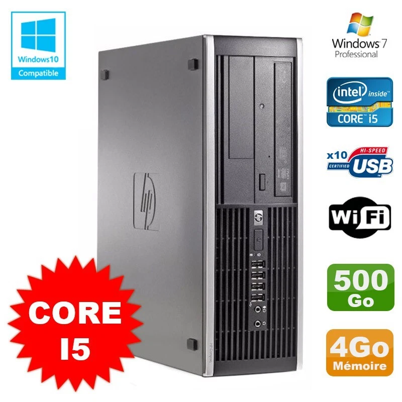 PC HP Compaq Elite 8100 SFF Intel Core i5 650 3.2GHz 4Go 500Go Graveur WIFI W7 - Photo 1/1