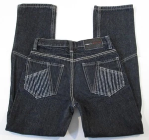 FUBU Denim Slim Fit Jeans Pants Girls Misses Size 14 Black Stretch Straight Leg - Picture 1 of 8