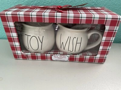 Rae Dunn Magenta Sugar And Creamer JOY WISH Boxed Holiday Christmas Gift Set - Image 1 of 4