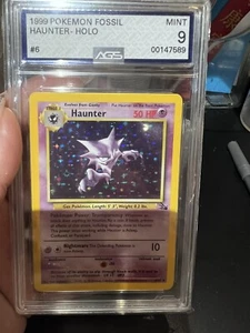 1999 Pokémon Haunter Holo Fossil  6/62 Graded AGS 9 MINT (regrade w/PSA gets 9+) - Picture 1 of 4