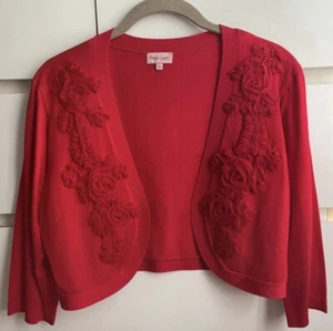 Phase Eight Red Tapework Bolero Cardigan - Picture 1 of 7