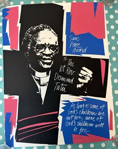 Sam Maitin RT. Rev. Serigrafía Desmond Tutu A.P. (Impresión de artista) Firmado 1985 - Imagen 1 de 7