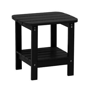 Clihome 18.9 inch Side End Table Outdoor Double-Layer Patio Small Coffee Table