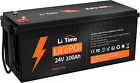 24V 100Ah Lifepo4 Lithium Battery, Built-In 100A Bms, 4000+ Cycles Rechargeable 