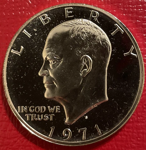 1971~S Eisenhower Dollar 40% Silver Choice Proof Coin Ike From US Mint Coin Set Cover
