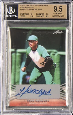2015 LEAF BEST OF BASEBALL AUTO #YM01 YOAN MONCADA BGS 9.5 AUTO 10 - Image 1 of 2