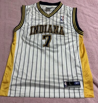 Camiseta Indiana Pacers Youth Grande Branca Reebok Jermaine O'Neal NBA Vintage Anos 90 - Imagem 1 de 4