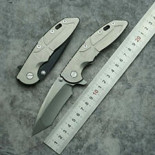 Tanto Folding Knife Pocket Hunting Survival Camp Tactical CPM20CV Steel Titanium