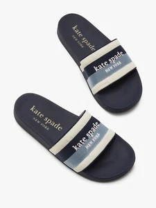Kate Spade Buttercup Blazerr Blue Pool Slides Sandals Size 11 NIB - Picture 1 of 5