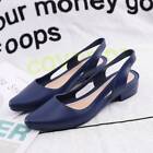 Slingbacks Block Pointed Shoes On Slip Heel Women's Jelly Sandals Pumps Toe Low