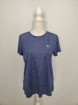 Camiseta para mujer Under Armour azul manchada manga corta calce holgado grande. Foto 1 de 4