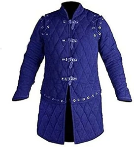 Thick Padded Gambeson Medieval Padded Full Sleeves Armor Reenactment Larp - Picture 1 of 4