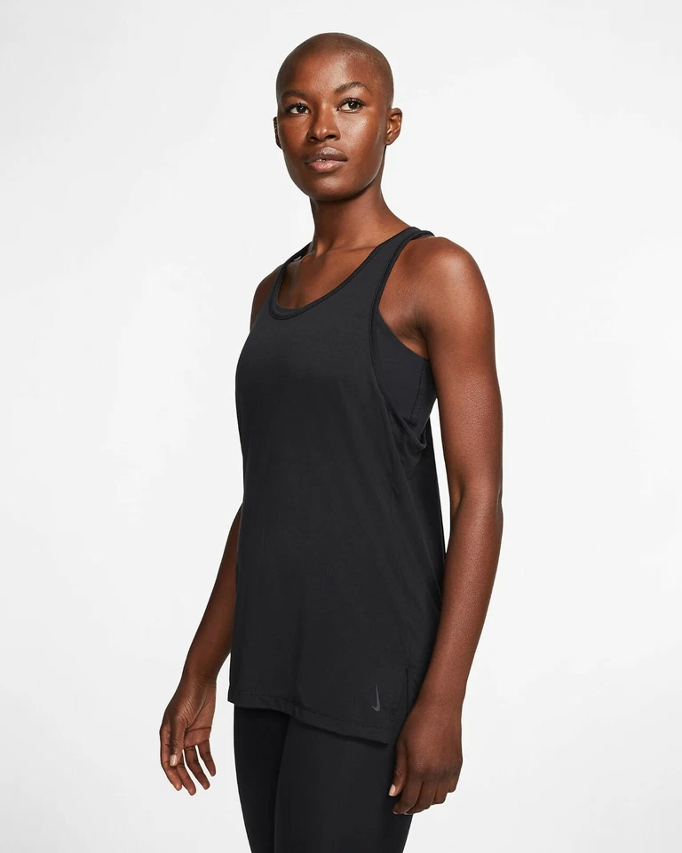 Nike Women's Yoga Tank Top Size S Small Black Dri-fit Cq8826 010