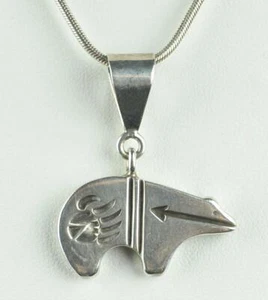 COLGANTE OSO NORMAN WOODY PLATA ESTERLINA 2 CARAS - CADENA SERPIENTE ITALIANA 925 20" - Imagen 1 de 10