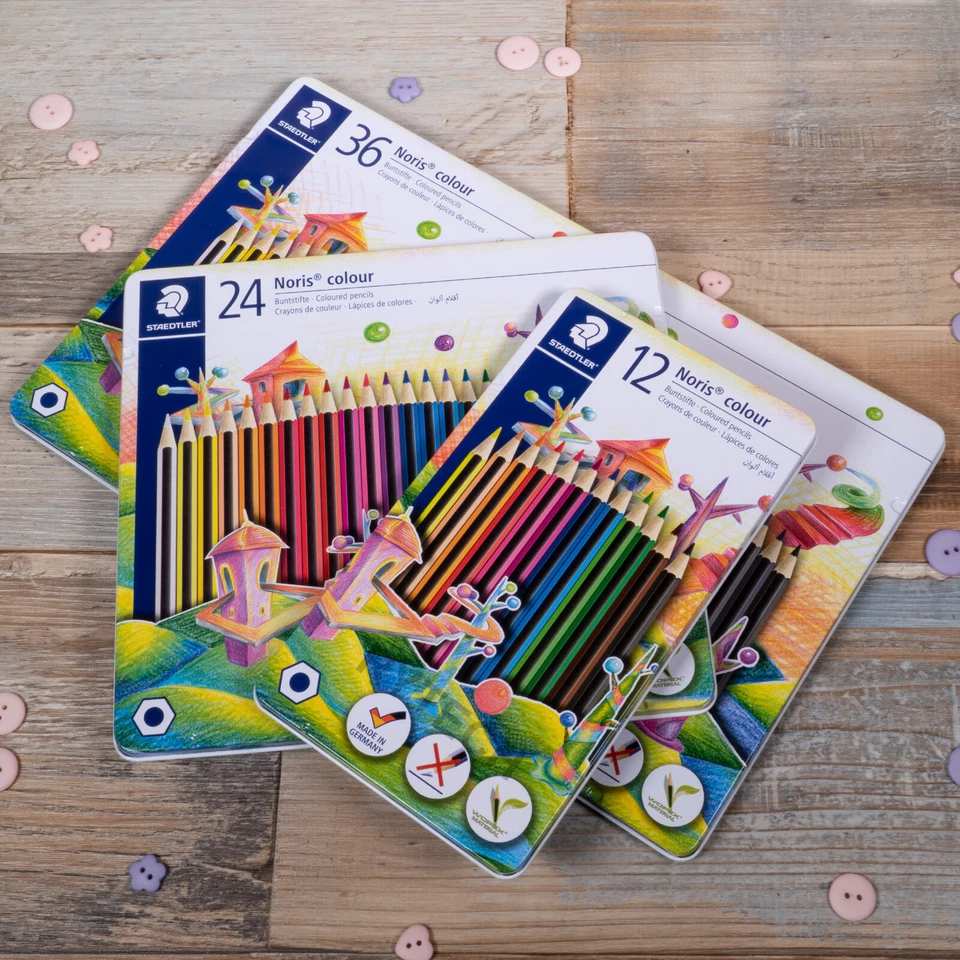 Staedtler Noris Hexagonal Shape Colouring Pencils Assorted Colours Art Craft - Image 1 of 1