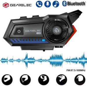 Bluetooth 5.1 Motorcycle Helmet Headset Waterproof Headphone Speaker Hands Free - Picture 1 of 12