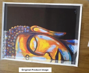 Colorful Half Buddha with black background art | Rolled Canvas | Print Only - Picture 1 of 4
