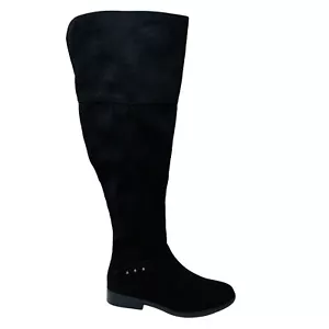 Nuevo Style & Co. para mujer Lessah vegano punta cerrada sobre rodilla negro 6,5 M tachuelas nuevo en caja - Imagen 1 de 6