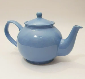 Tetera clásica de diseño tradicional inglés vintage cerámica esmaltada azul - Imagen 1 de 8
