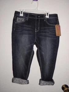 NWT Red Camel Girls Dark Wash Denim Cropped Capri Skinny Jeans size 14 _ $40 - Picture 1 of 5